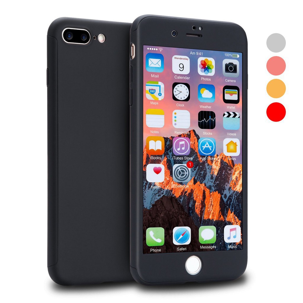 360° Ốp Lưng Bảo Vệ Mặt Trước Và Sau Cho iPhone 6 6S 7 8 Plus iPhoneX