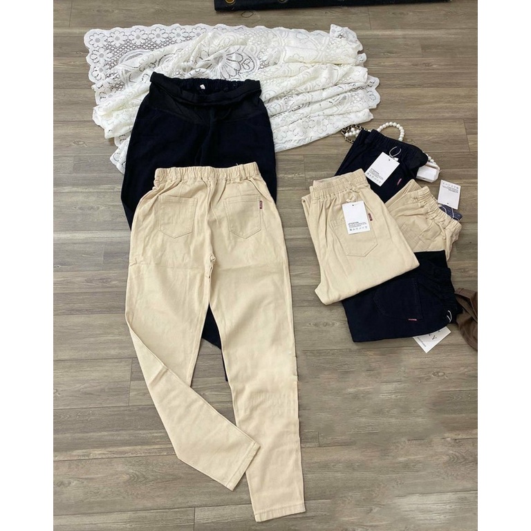 Quần Bầu Công Sở Dáng Baggy, Chất Vải Kaki - Ảnh Thật