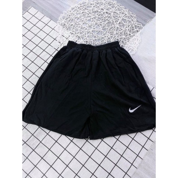 Quần Đùi Short Nam Nữ Thun Cotton 100% Thiết Kế Hình Thêu