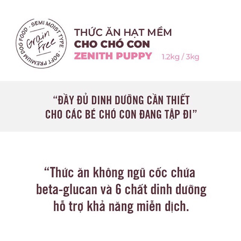 Zenith thức ăn hạt mềm cho chó con