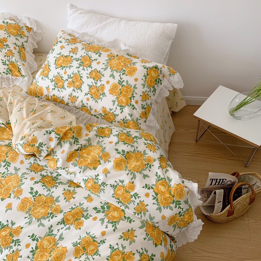 BỘ CHĂN GA GỐI COTTON ANEW CAO CẤP - BỘ CHĂN GA GỐI COTTON BÈO PHONG CÁCH HÀN QUỐC