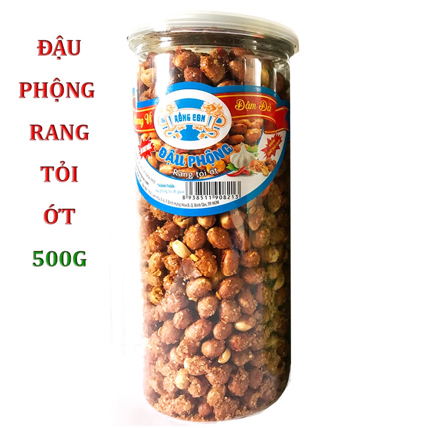 Combo 2 Hộp: Đậu Phộng Rang Tỏi Ớt 500Gram - Hà Lan Sấy Phô Mai 400Gram thương hiệu RỒNG CON