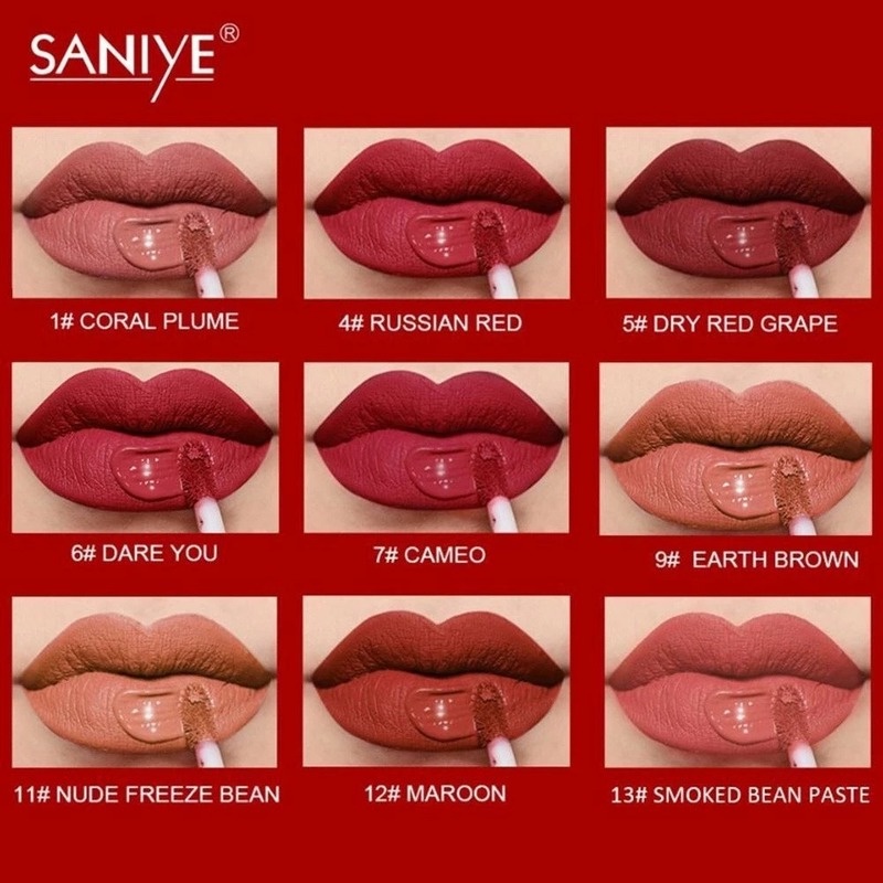 [Hàng mới về] Son môi dạng lỏng chống thấm nước lâu trôi nhanh khô không dính thành cốc 9 màu sắc tùy chọn