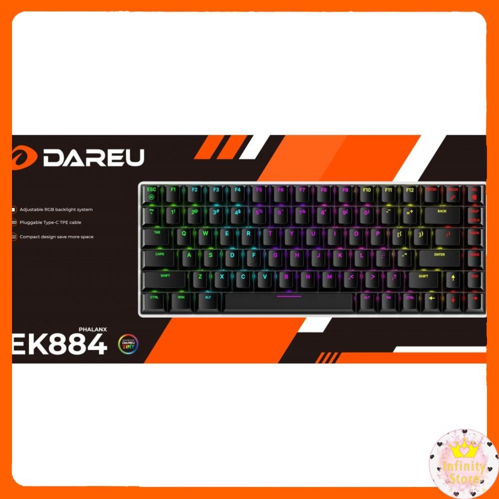 [Mã 33ELSALE hoàn 7% đơn 300K] BÀN PHÍM CƠ DAREU EK884 84KEY LED RGB INFINY DECOR