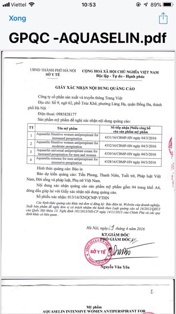 Aquaselin Lăn khủ mùi nam nữ