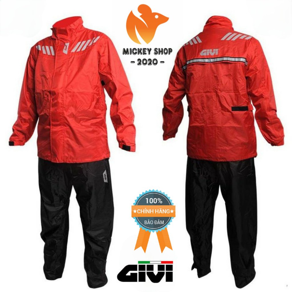 [ CHÍNH HÃNG ] Áo Mưa Givi RIDER TECH Rain Suit Red 04 RRS04 .AX