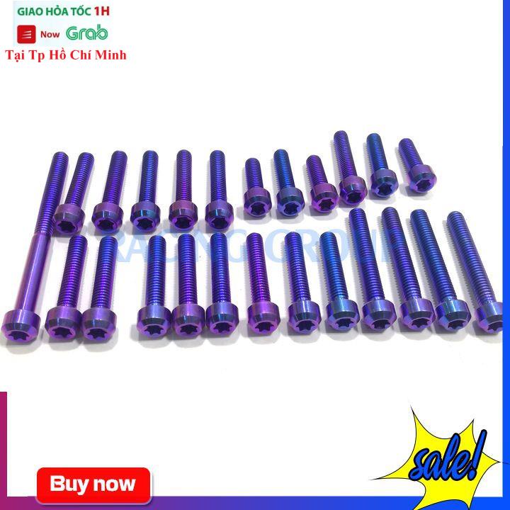 Bộ Ốc Lốc Máy GR5 Gắn Xe Máy Winner 24 Con Titan Và Lục Bảo