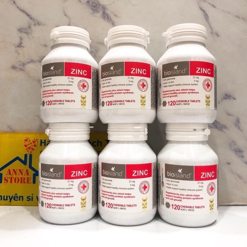 VIEN UỐNG BỔ SUNG KẼM  BIOISLAND ZINC - 120 viên CHO BÉ TỪ 1 TUỔI XUẤT XỨ ÚC