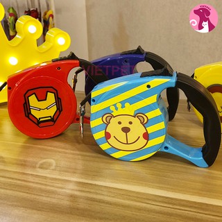 Dây dắt tự động cho chó mèo 5m - Dây dắt cuộn