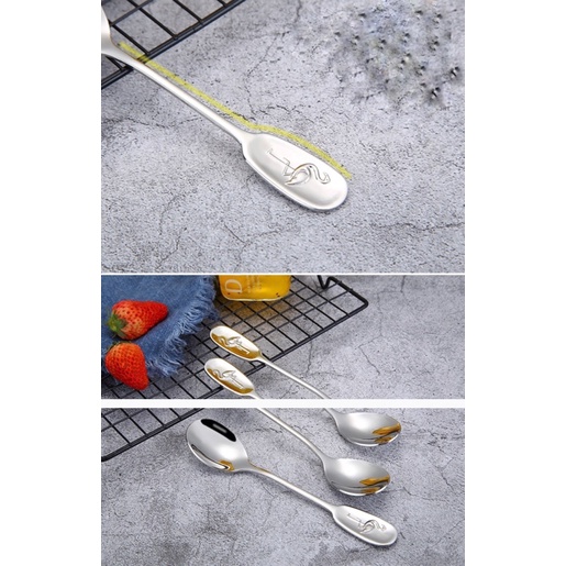 Thìa, Muỗng 304 cán logo hình con hạt dễ thương