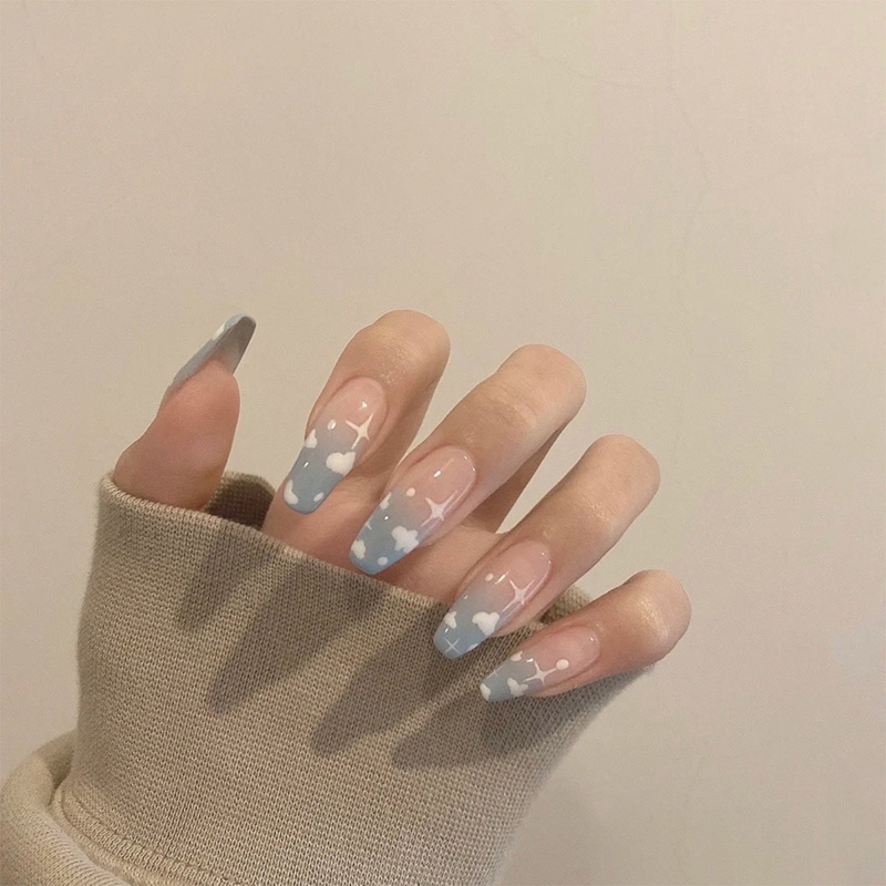 [Hàng mới về] Set 24 móng tay giả họa tiết hoạt hình kèm keo dán