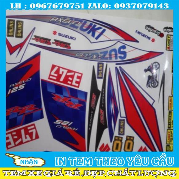 Tem rời Axelo RR trắng xanh