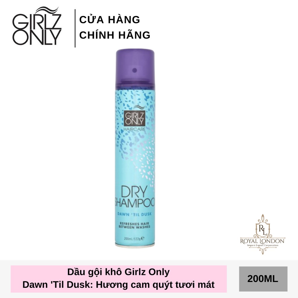 Dầu Gội Khô Girlz Only Party Nights / Dawn 'Til Dusk / Dazzling Volume / No Residue Nude 200ml