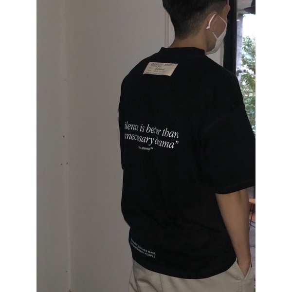 Áo Thun form rộng SILENCE INDAHOOD Black/White | BigBuy360 - bigbuy360.vn