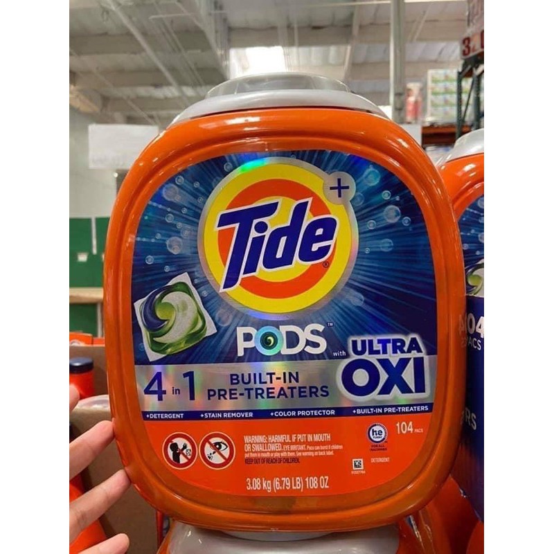 VIÊN GIẶT XẢ TIDE PODS DOWNY 4IN1 104 VIÊN 3,08kg ?