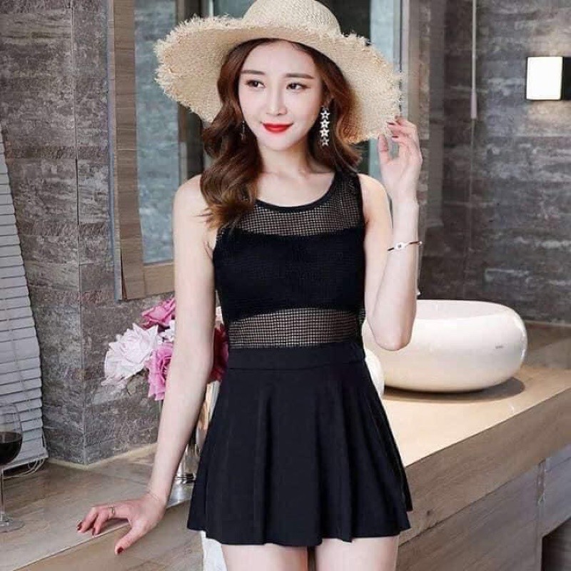 BỘ ĐỒ BƠI, BỘ ÁO TẮM LIỀN THÂN PHA REN LƯỚI CHE KHUYẾT ĐIỂM