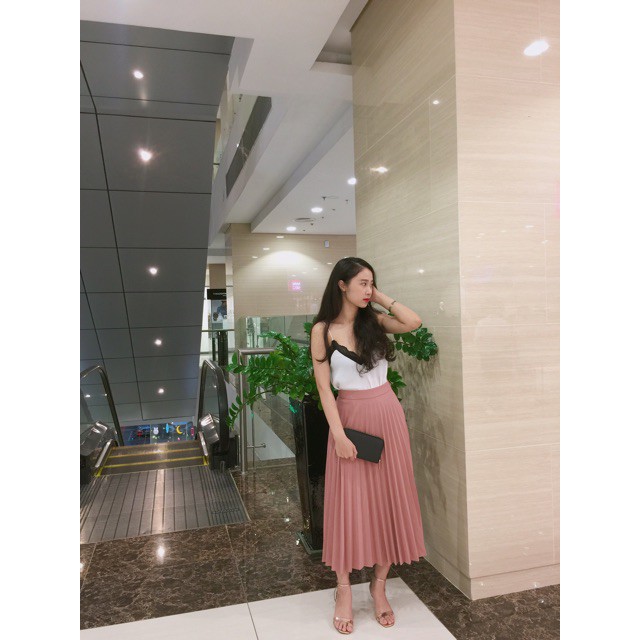 🍀 10.10 10.10 😍 🌸 🍀 9.9 Chân váy Stradivarius màu hồng mẫu 2019 (Pleated Skirt) .. Đẹp . . Đẹp . .