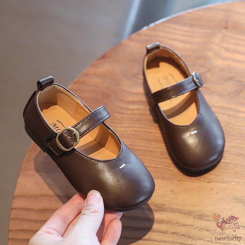 Giày Mềm Mại Màu Trơn Theo Phong Cách Hàn Quốc Đáng Yêu Cho Bé Gái