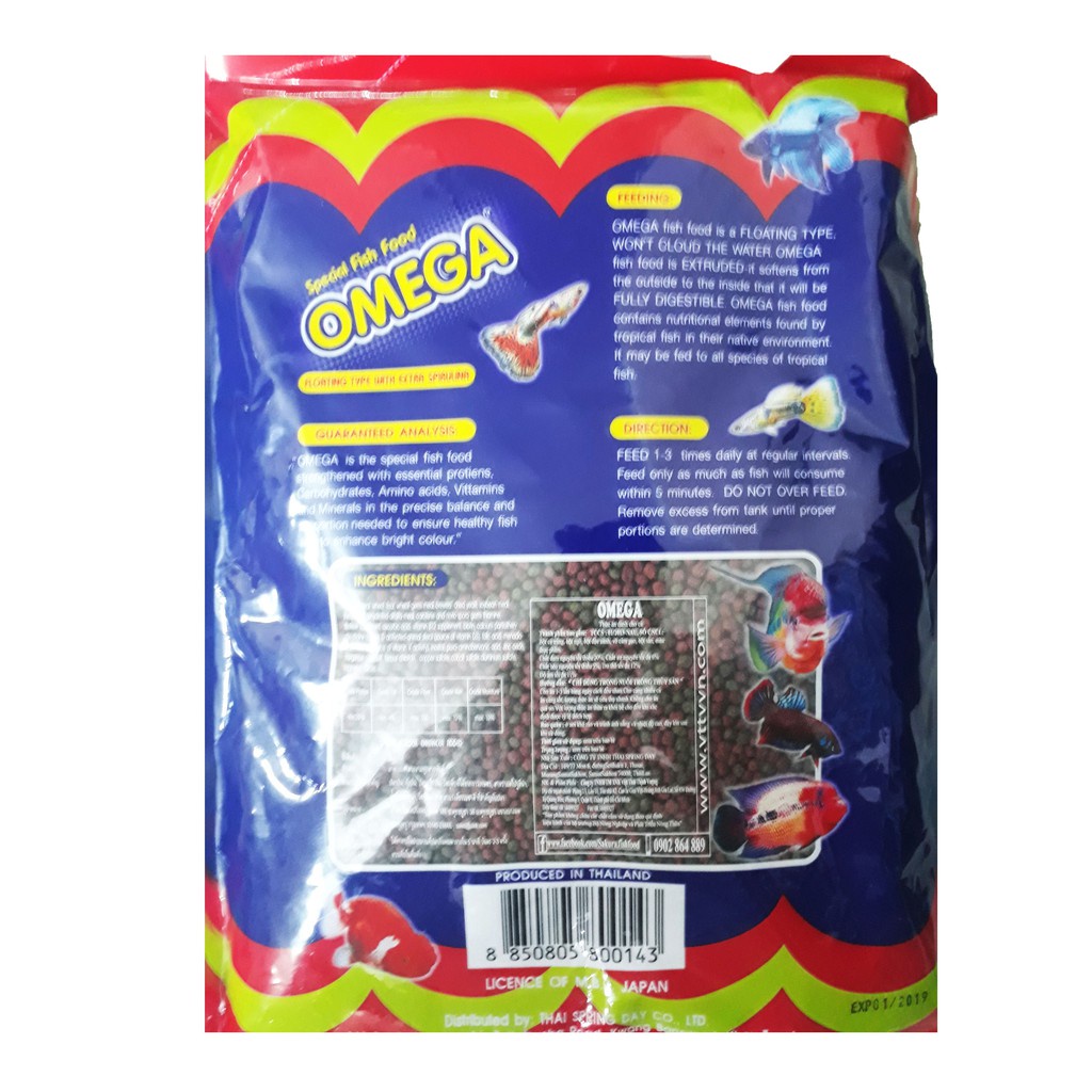 Thức Ăn Cá Omega  500g - Cám Cá Cảnh