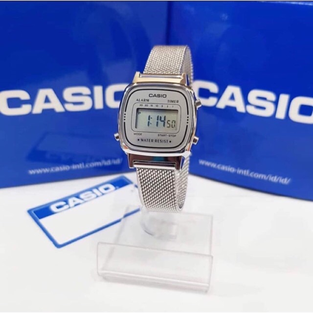 Đồng hồ nữ Casio La670 dây mesh