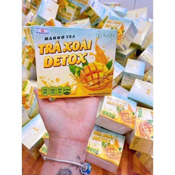 Mẫu Mới Trà Xoài Kelly Detox thay thế cho Trà đào detox plus giảm cân tự nhiên - hàng công ty mới nhất