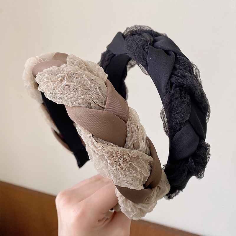 Băng Đô Cài Tóc Phối Lưới Phong Cách Hàn Quốc Cho Nữ