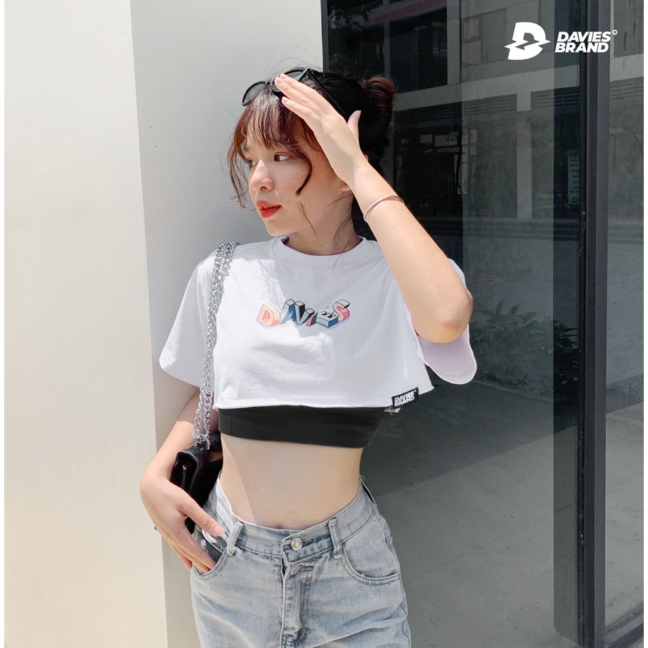 Áo croptop nữ tay ngắn màu trắng Davies - áo crt Shape.