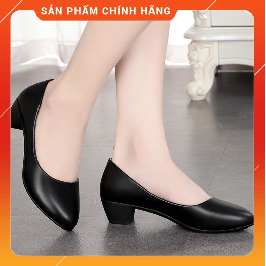 [Mã SKAMA8 giảm 8% đơn 300K] Giày da nữ công sở cao cấp - Đế cao su 5 phân, da lì siêu mềm êm chân - Vincent shop