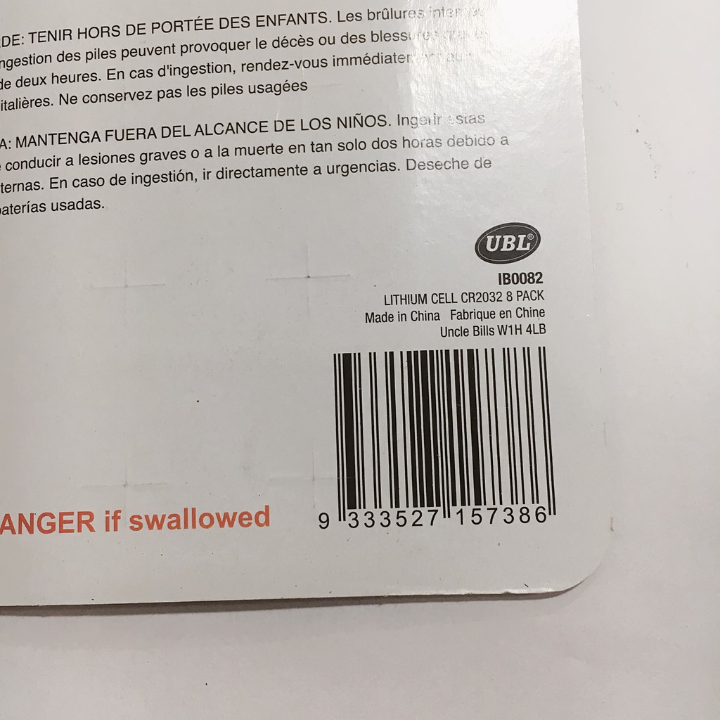 Vỉ 8 pin cúc áo Lithinium CR2025 CR2032 điện thế 3V Uncle Bills IB0081 hàng nhập khẩu pin chìa khóa ô tô xe máy