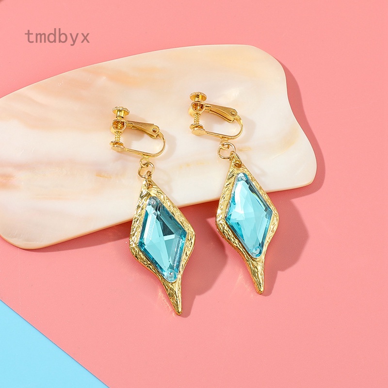 Tmdbyx 1 cặp bông tai pha lê xanh dương dùng hóa trang nhân vật anime Genshin Impact Kaeya Alberich