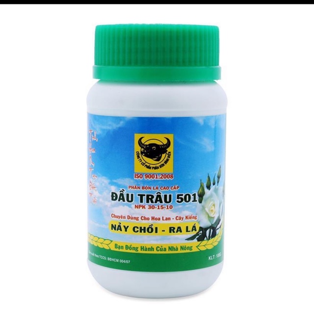 Phân bón lá đầu trâu 501- kích nảy chồi ra lá- lọ 100 gam