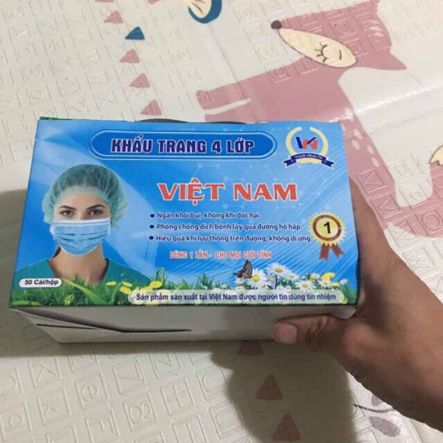 Khẩu trang y tế 4 lớp hộp 50 chiếc