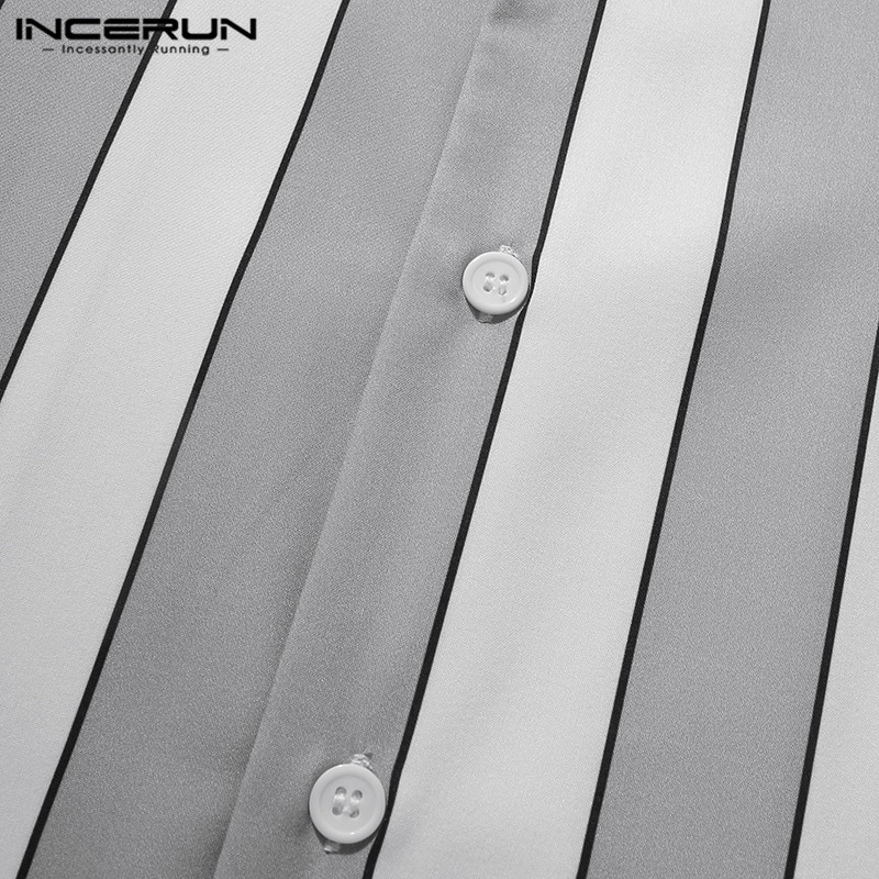 Áo Sơ Mi INCERUN Tay Ngắn Kẻ Sọc Thời Trang Dành Cho Nam | BigBuy360 - bigbuy360.vn