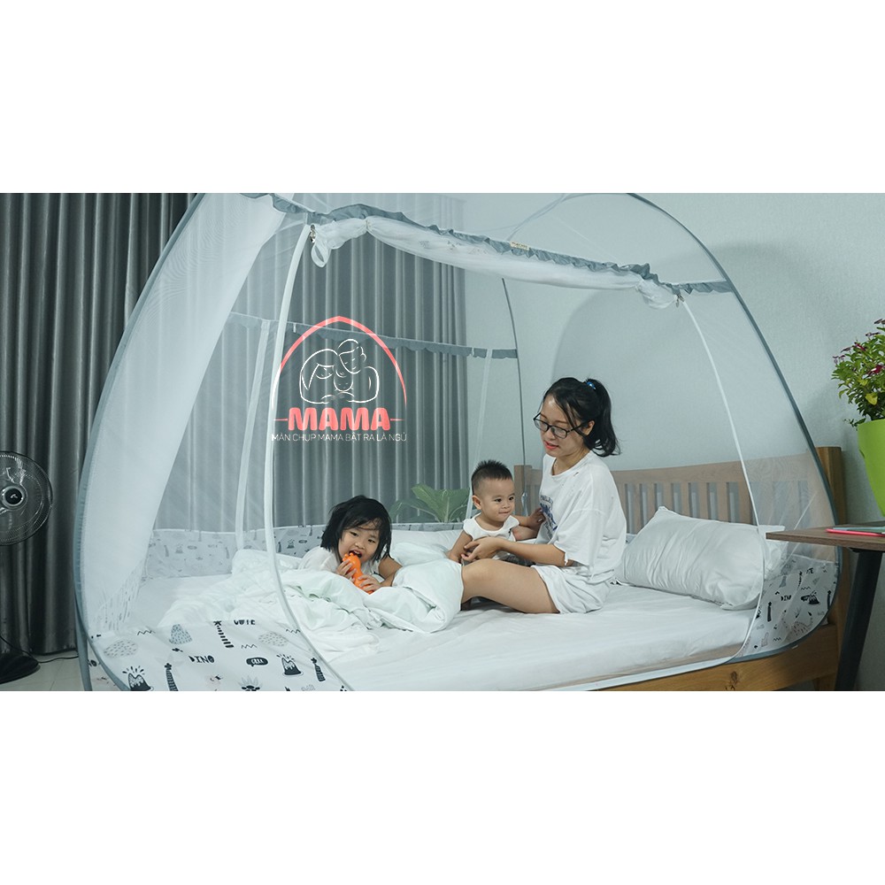 Mùng chụp đỉnh rộng cao cấp Mộc Miên ( 2 cửa)