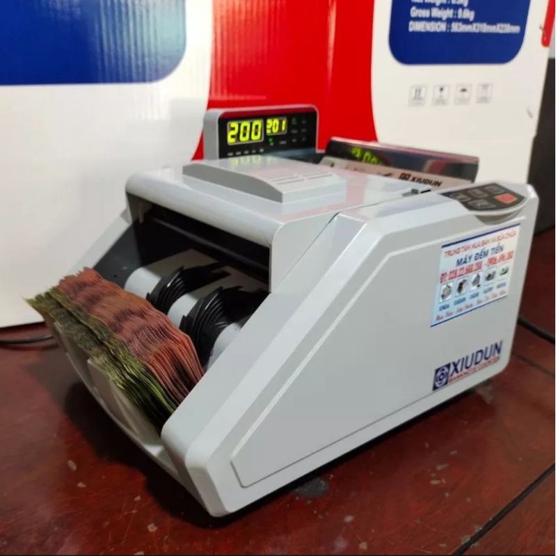 Máy đếm số lượng tờ. Máy đếm tiền Xiudun 2300c. siêu bền, đã cập nhật  mẫu mới 2022