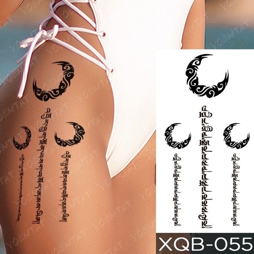Hình Xăm Dán Tạm Thời Chống Nước Hình Hoa/Sư Tử/Cáo/Hoa Hồng/Mặt Trăng/Hoa Hồng Nghệ Thuật Thời Trang