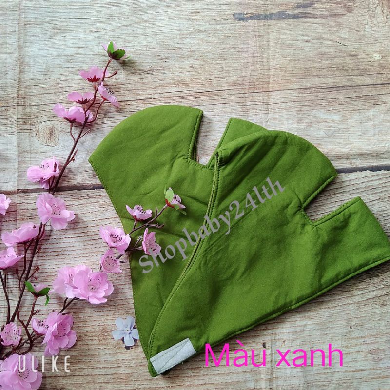 Khẩu trang ninja vải cotton 3 lớp 1 màu che kín mặt dán sau gáy, vải mềm.Hình thật do Shop tự chụp ạ.