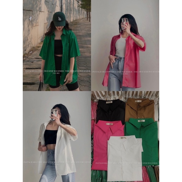 [NEW TREND]Áo sơmi thô nến cộc tay nhiều màu sắc rực rỡ