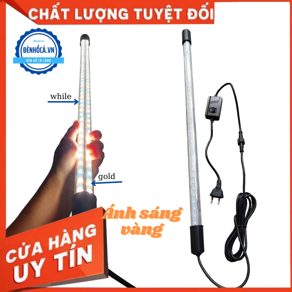 Đèn bể cá kích thước đèn 72cm - 112cm  ÁNH SÁNG VÀNG dành cho Rồng Vàng , cá cảnh màu vàng