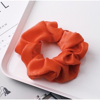 Dây buộc tóc Scrunchie vải lụa bóng nhiều màu mới 2020