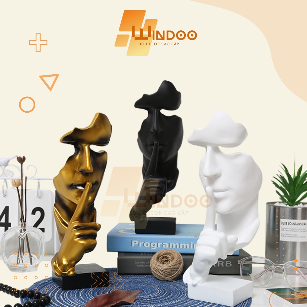 Tượng im lặng không nói decor phòng khách phòng ngủ