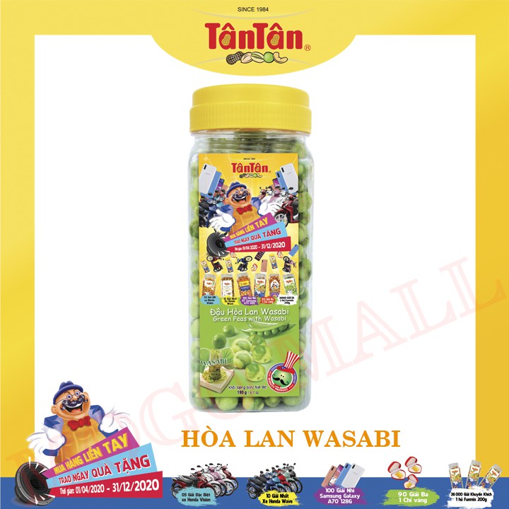 [Giá Tốt] Combo 3 Hũ Đậu Hòa Lan Wasabi Tân Tân hộp 190g