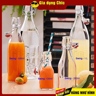 [Hỏa tốc] [ĐỦ SIZE] Chai Thủy Tinh Nhập Khẩu Ý đáy vuông Bormioli Rocco - 1 Lít