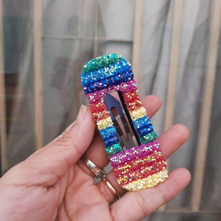 Kẹp tóc vuông 7 màu cầu vồng (Kt:3×8cm)