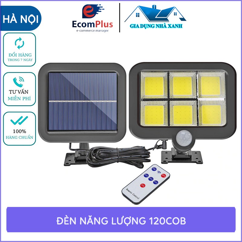 Đèn Năng Lượng Mặt Trời Solar Street Lamp 6 Bóng Led To Cảm Biến Chuyển Động, Kèm Điều Khiển Tắt Bật Từ Xa