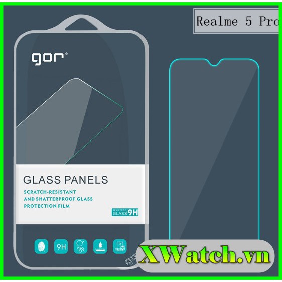 Bộ 2 Cường lực Gor Realme C30 C30S C35 pro Realme Q Realme XT Realme 3 pro Realme X2 pro Realme 5i Realme 5 Realme 6 pro