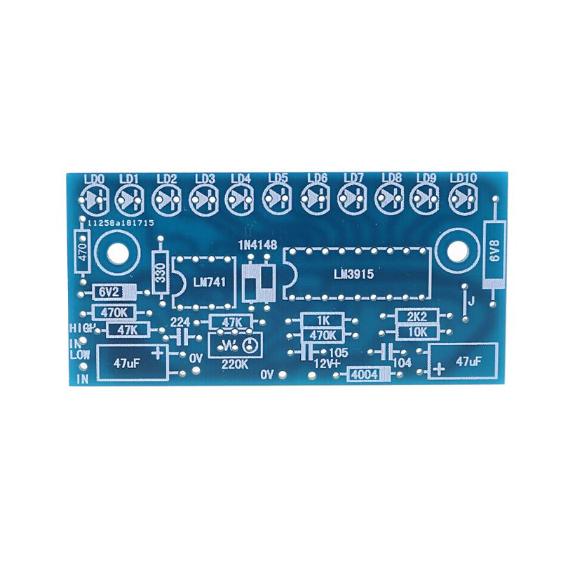 Bảng Mạch Khuếch Đại Công Suất LM3915 10 LED Chữ o DIY
