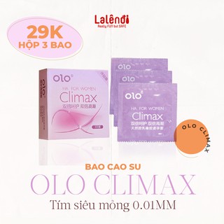 Bao cao su OLO Climax tím siêu mỏng 0.01mm, hàng nội địa Trung (3 bao/hộp) | Lalendi Store & Rendi