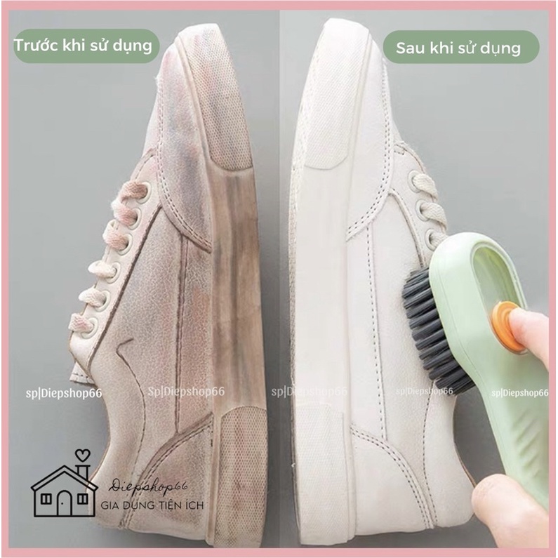 Bàn chải lông mềm -đánh giày - có khay chứa dung dịch tẩy rửa  ❤️SALE❤️ Bàn chải mềm -snoker vệ sinh giày