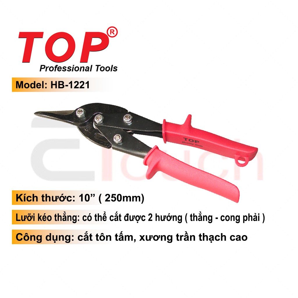 Kéo cắt tôn lưỡi cong phải Top HB-1221